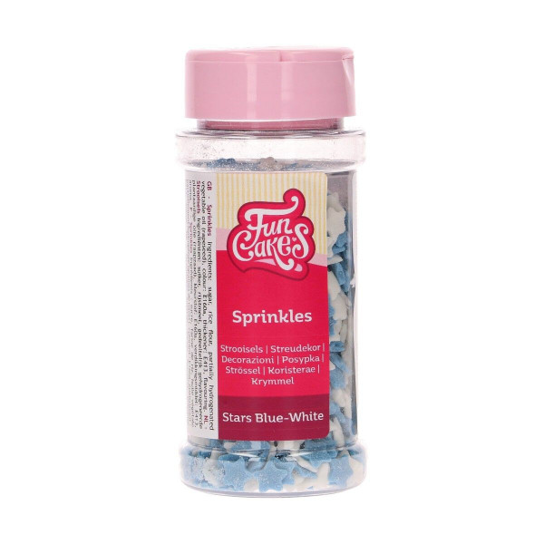 FunCakes Sprinkles Zuckerstreusel Sterne -Blau/Weiß- 55 g