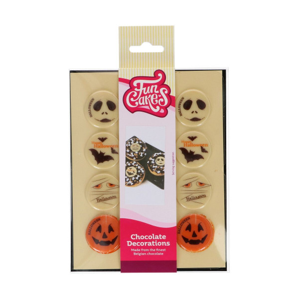FunCakes Schokoladendekorationen Halloween Ø 3,8 cm Set 12 Stück