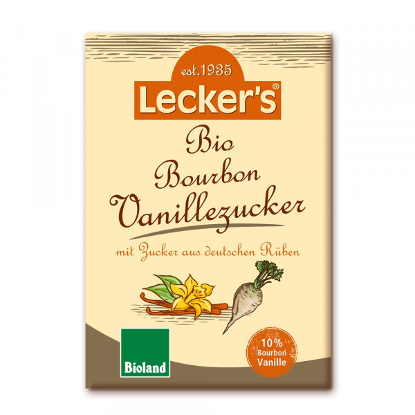 Lecker's Bio Bourbon Vanille-Rübenzucker, 10% Vanille 3 x 8g
