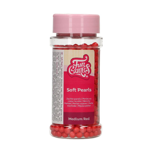 FunCakes Soft Pearls Medium Rot 60 g