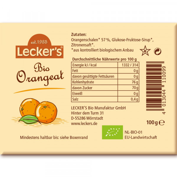 Lecker's Bio Orangeat 100g