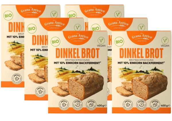 BIO-Dinkel-Backmischung aus hellem Dinkelmehl 6x400 g