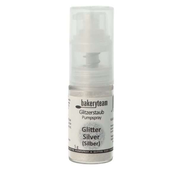 bakeryteam Glitzerstaub Glitter Dust Silver (Silber) Pump-Puder 5 g