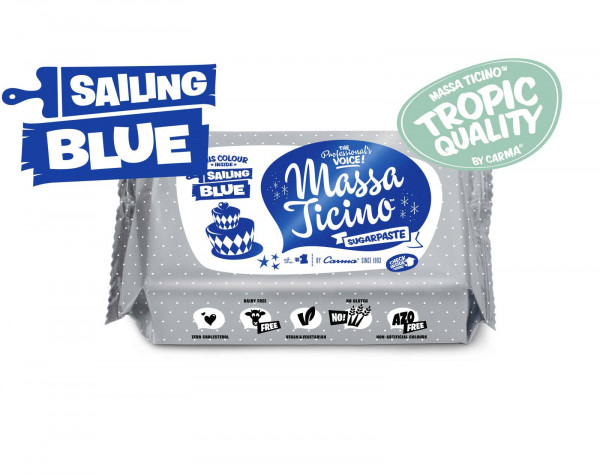 Massa Ticino Fondant Tropic Blue 250g