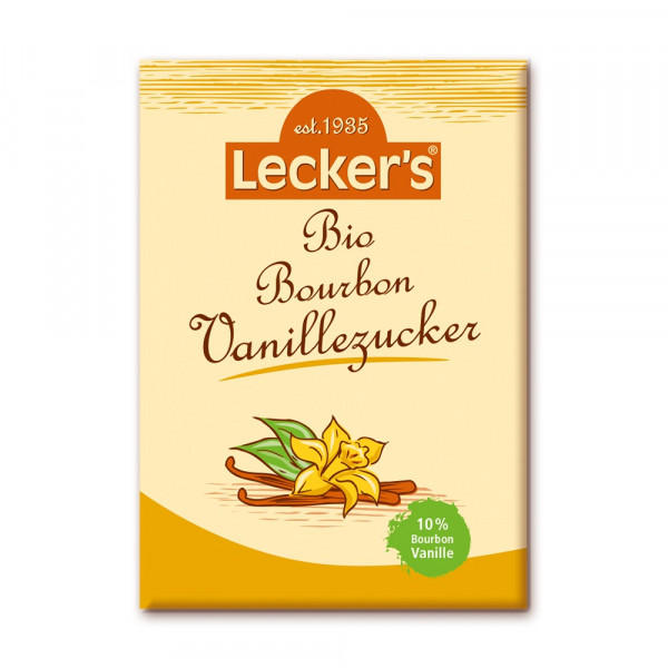 Lecker's Bio Bourbon Vanillezucker mit 10% Vanille 2 x 8g