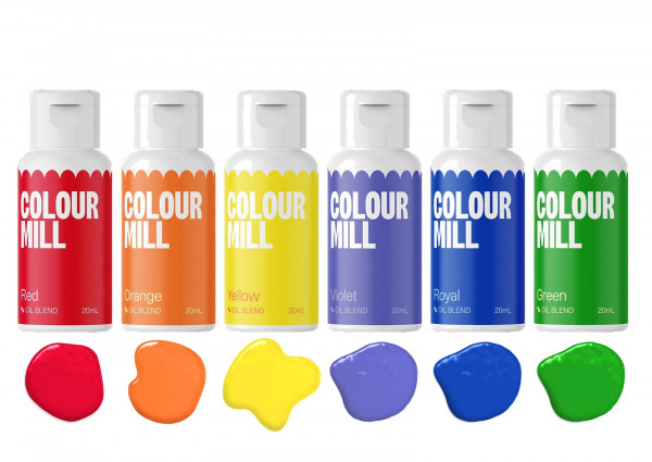Colour Mill Öl Lebensmittelfarbe Regenbogenmix 6 x 20 ml