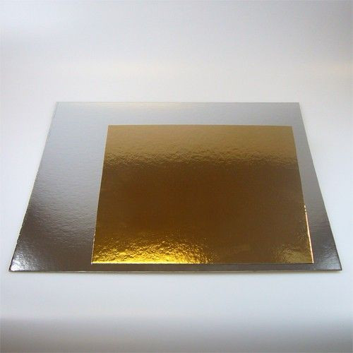 FunCakes Cake Boards silver/gold Quadrat 30cm 3 Stück