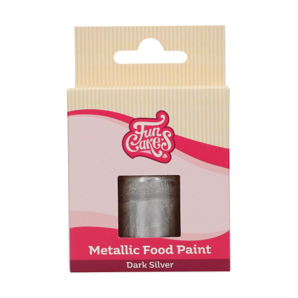 FunCakes FunColours Metallic Food Paint Dark Silver 30ml