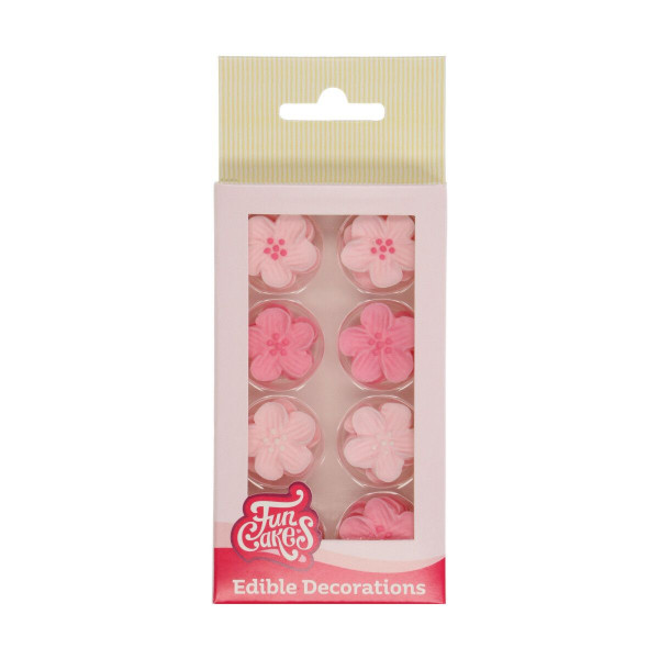 FunCakes Zuckerblumen-Mix in Rosa, Set mit 24 Stück für Dekorationen