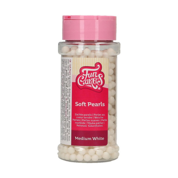 FunCakes Soft Pearls Medium Weiß 60 g