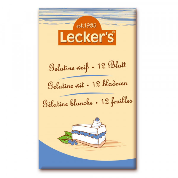 Lecker's Bio Blattgelantine weiß 12 Blatt