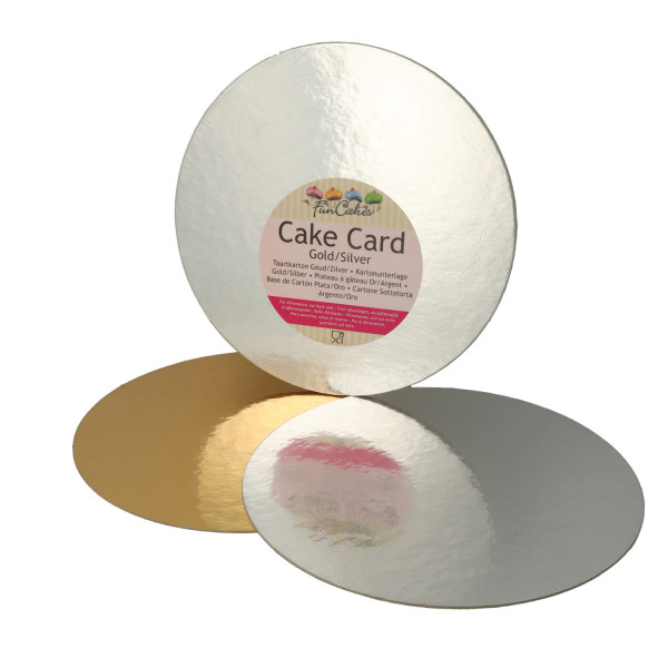 FunCakes Cake Boards Silber/Gold Rund 20cm 3 Stück